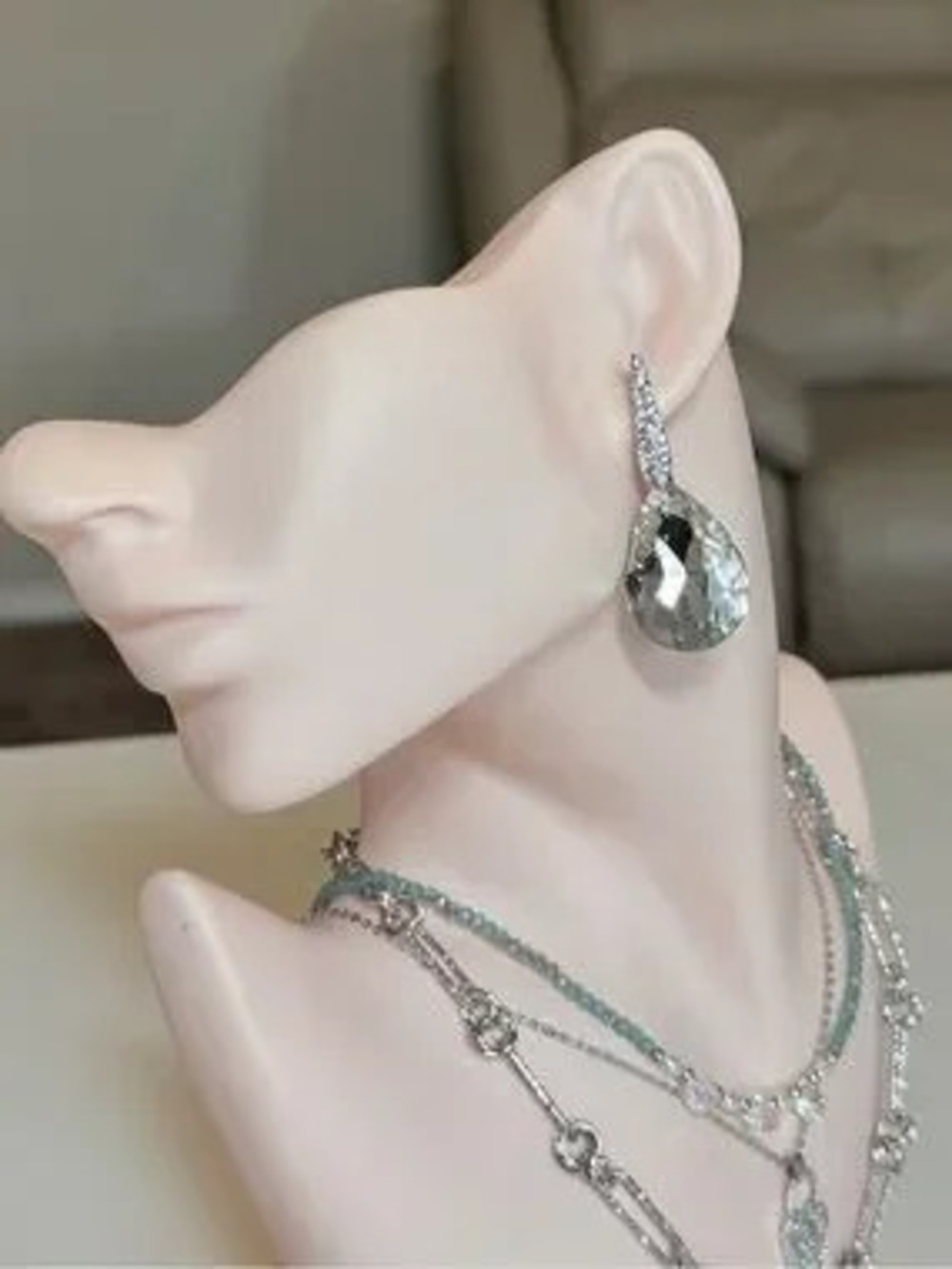 Crystal Teardrop Dangle Earrings